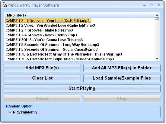Random MP3 Player Software
