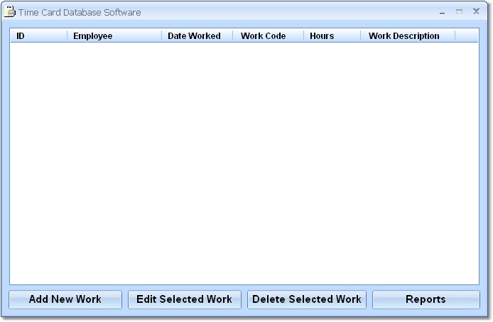 Time Card Database Software