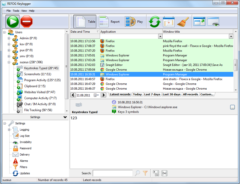 Latest REFOG Free Keylogger