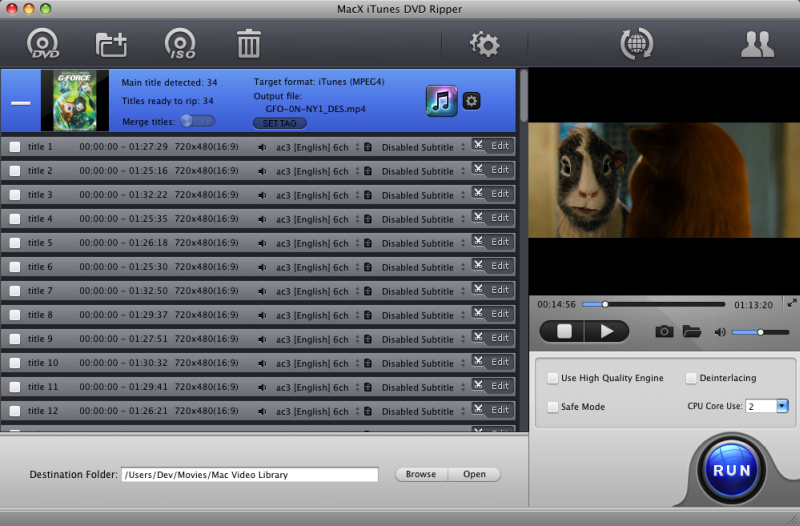 Latest MacX iTunes DVD Ripper installer