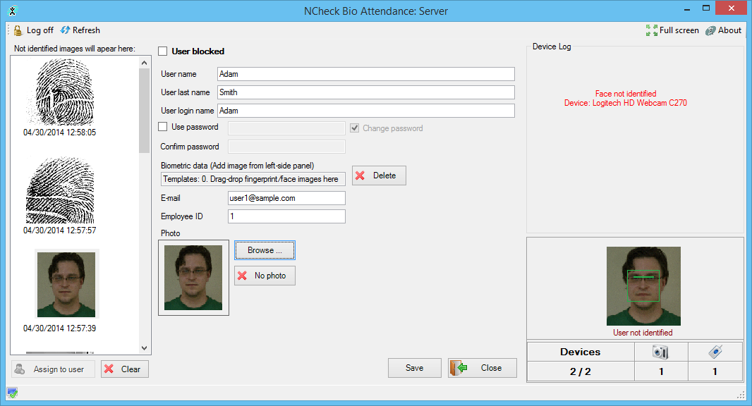 NCheck Bio Attendance Trial for Windows