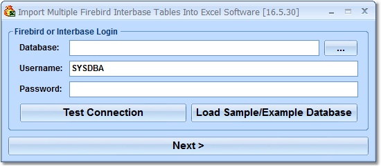 Import Multiple Firebird Tables Into Excel Softwar