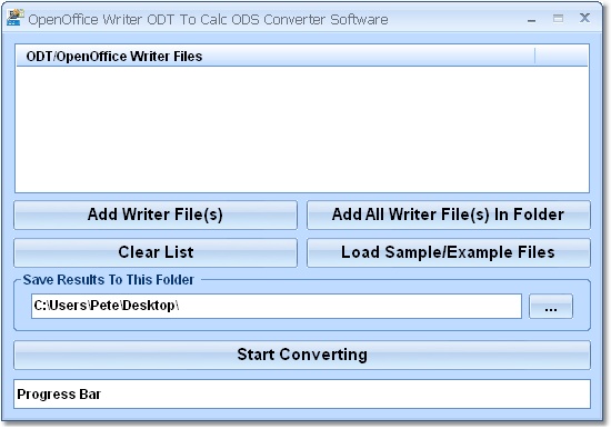 OpenOffice Writer ODT To Calc ODS Converter Softwa