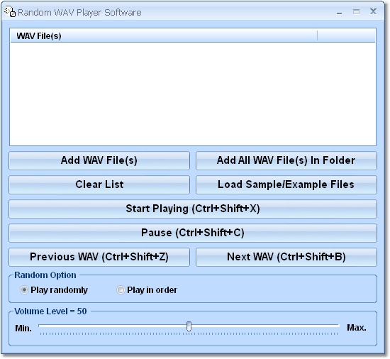 Random WAV Player Software