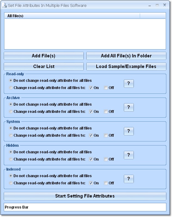 Set File Attributes In Multiple Files Software