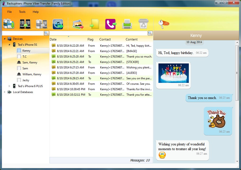 Backuptrans iPhone Viber Transfer
