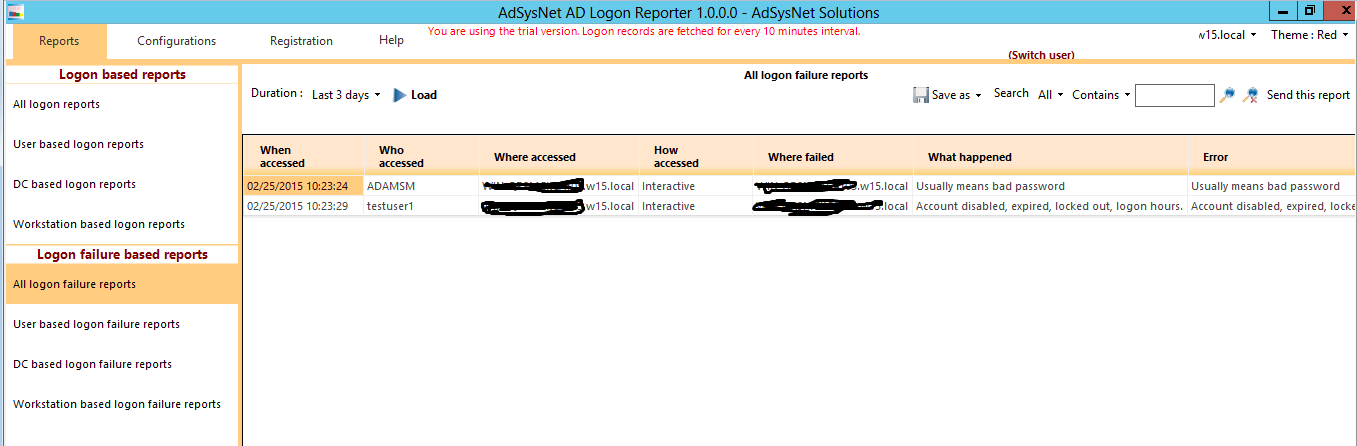 AdSysNet AD Logon Reporter