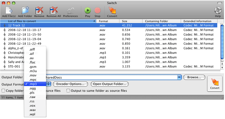Switch Audio Converter Free for Mac