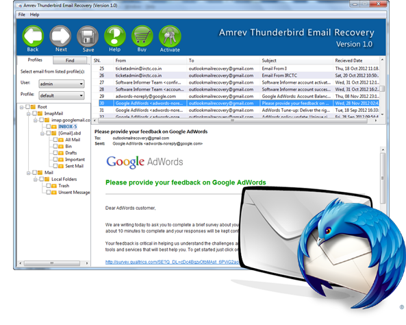 Amrev Thunderbird Mail Recovery