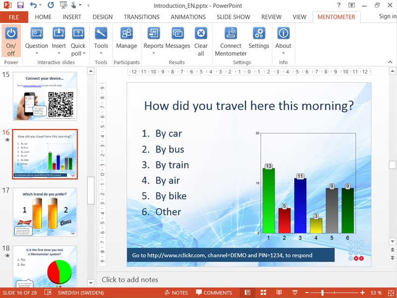 Mentometer Plugin for PowerPoint