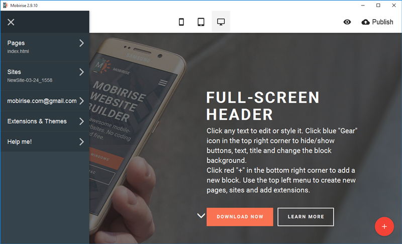 MobiRise Mobile Website Builder