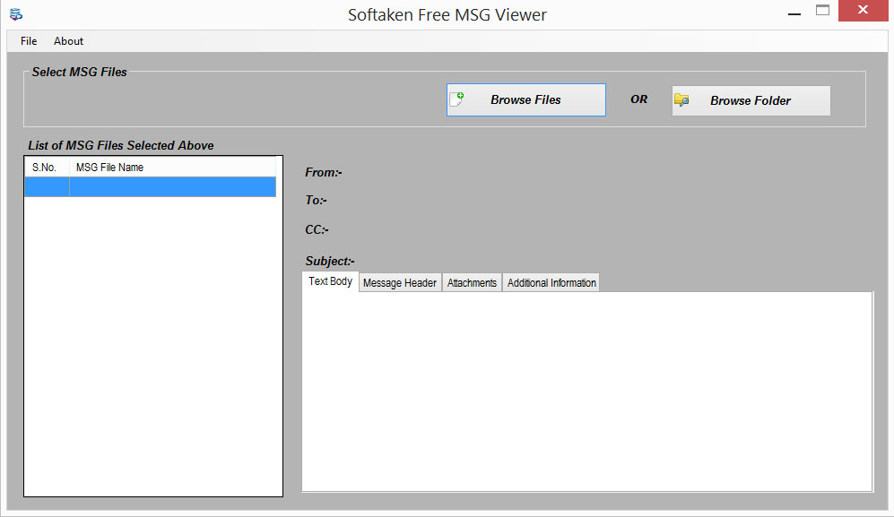 Softaken Free MSG Viewer