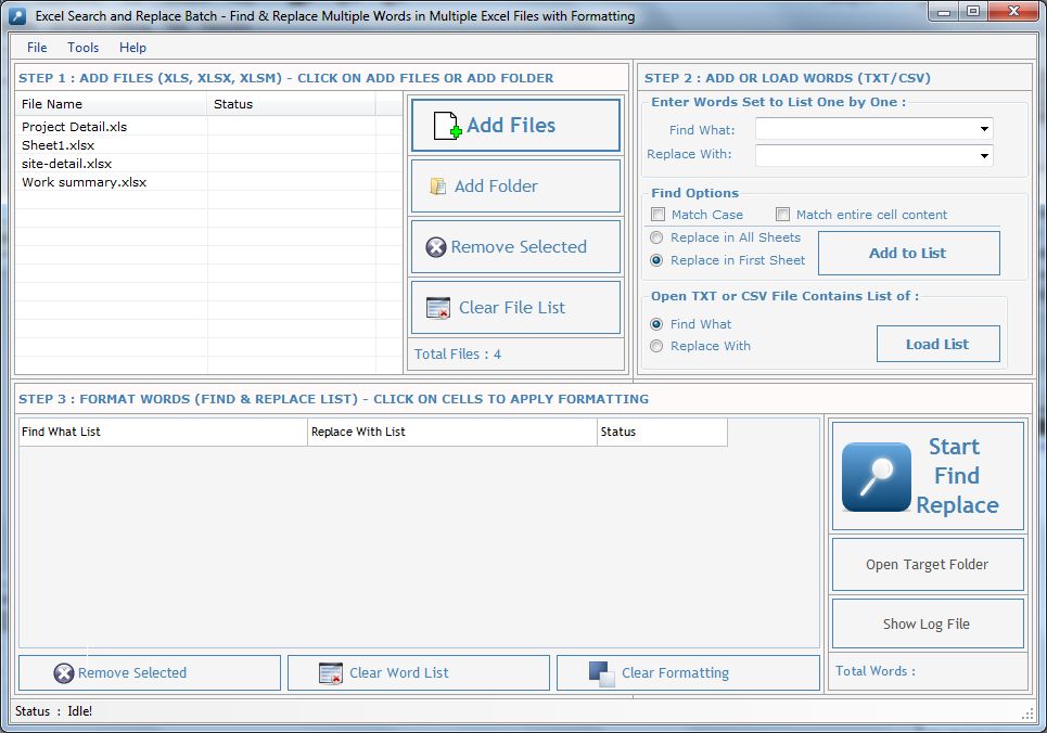 Excel Search and Replace