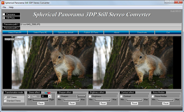 Spherical Panorama 3D Still Stereo Converter