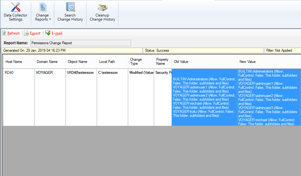 NTFS Change Auditor