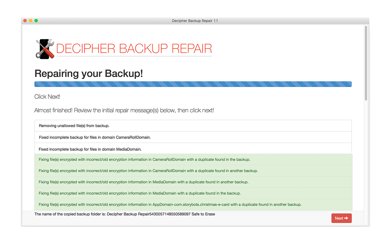 Decipher Backup Repair