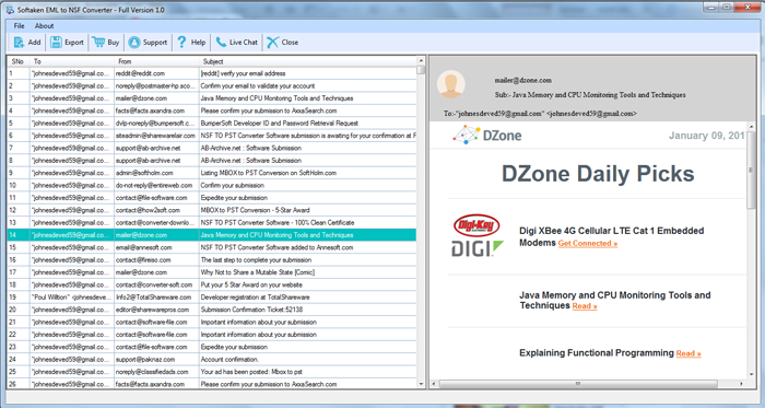Softaken EML to NSF Converter