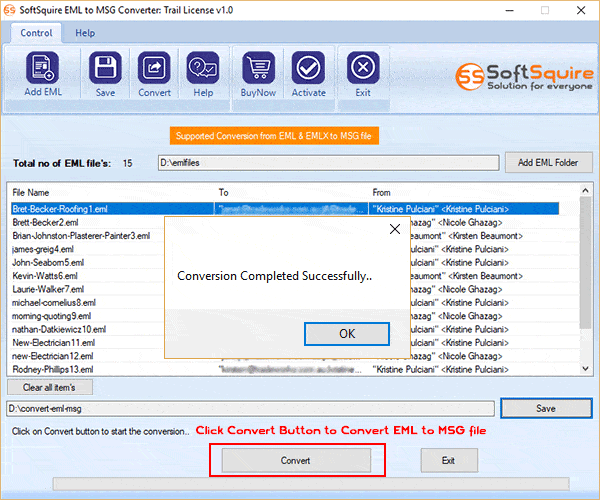 SoftSquire EML to MSG Converter