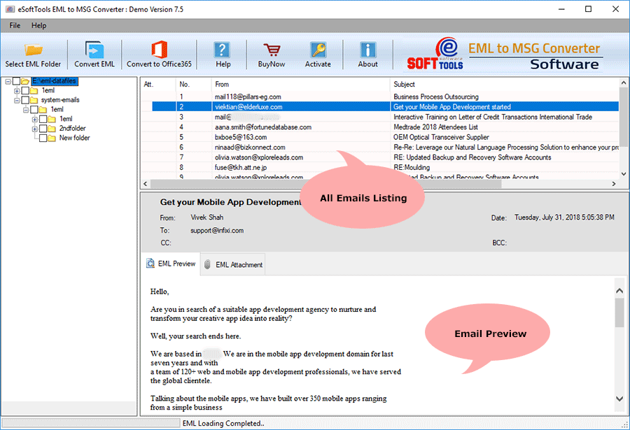 Batch Convert EML to MSG