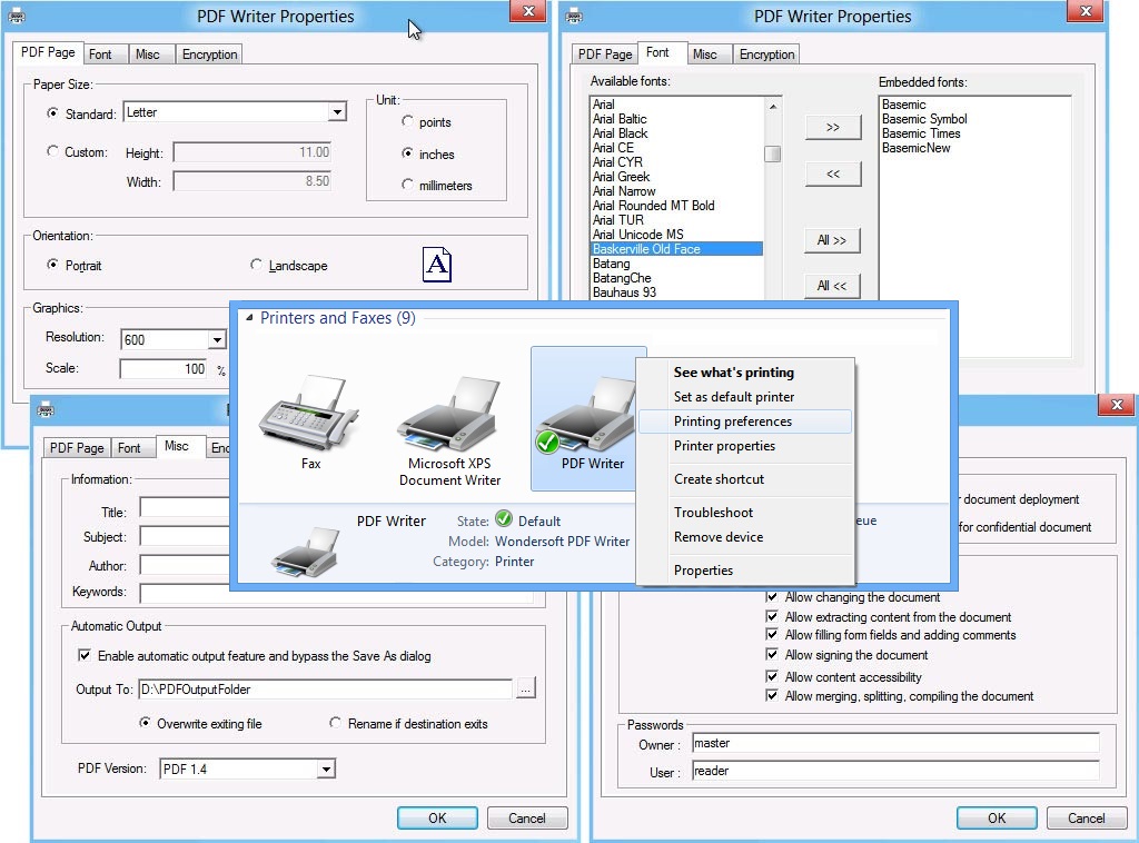 PDF Writer for Windows Server 2016