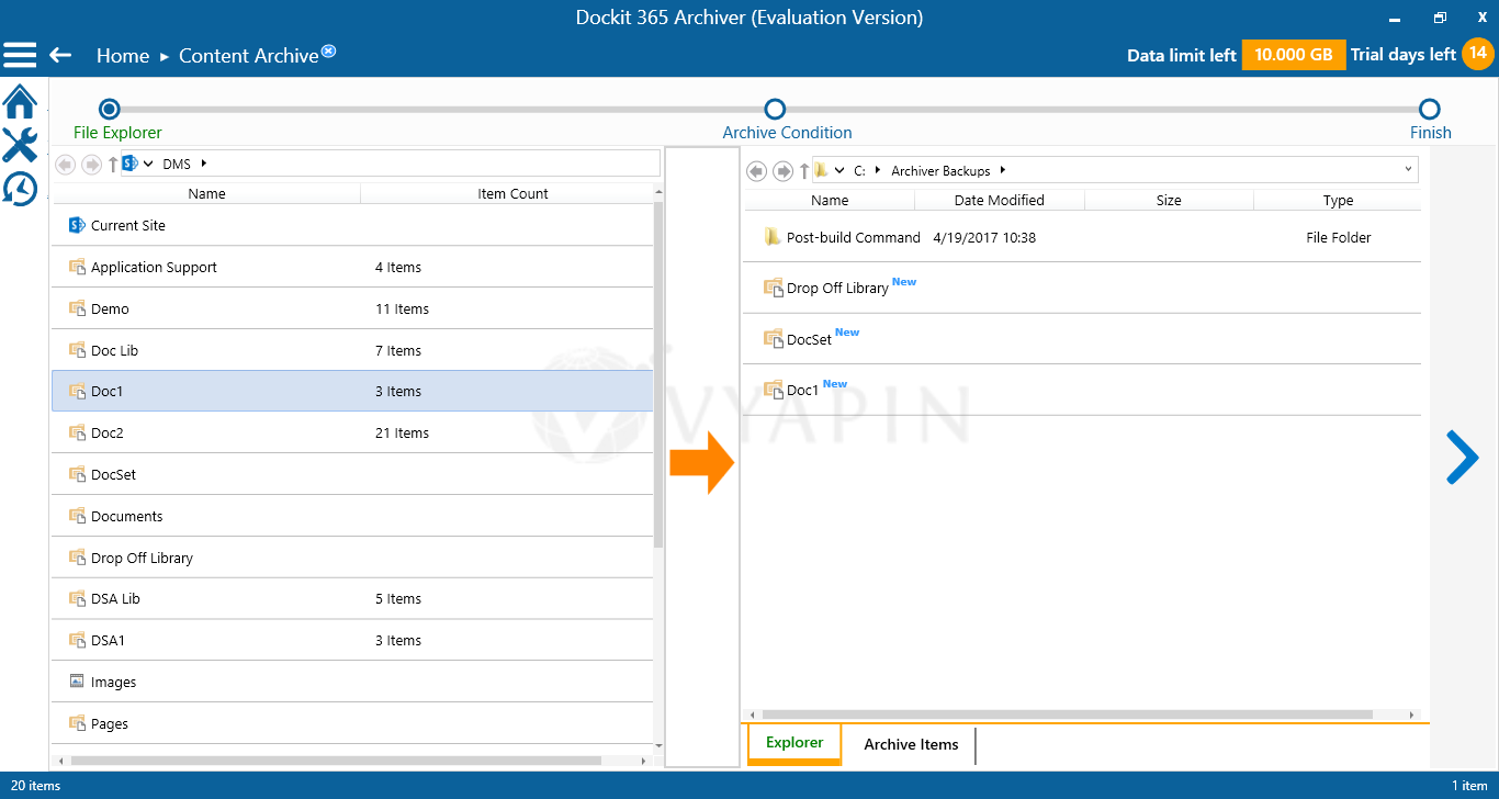 Dockit 365 Archiver