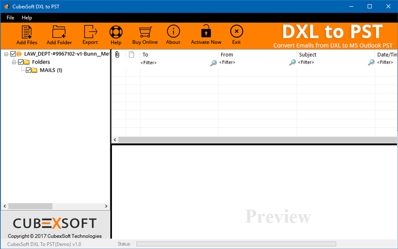 CubexSoft DXL to PST