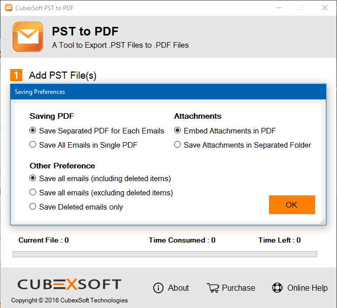 PST to PDF Export