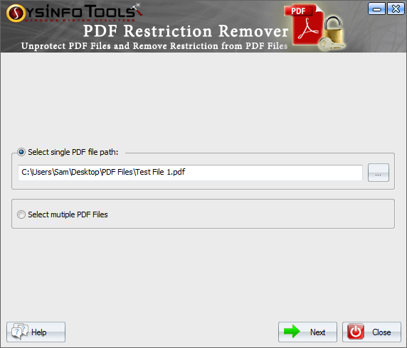 SysinfoTools PDF Restriction Remover