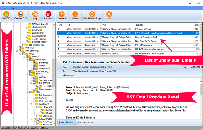 Instant Data Care OST to PST
