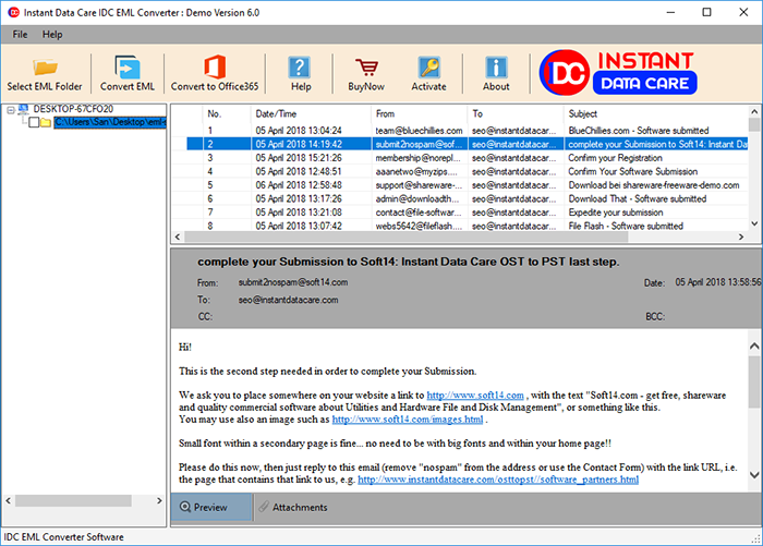 IDC EML Converter