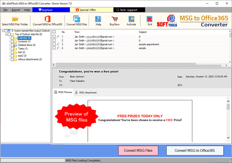 eSoftTools MSG to Office 365 Converter