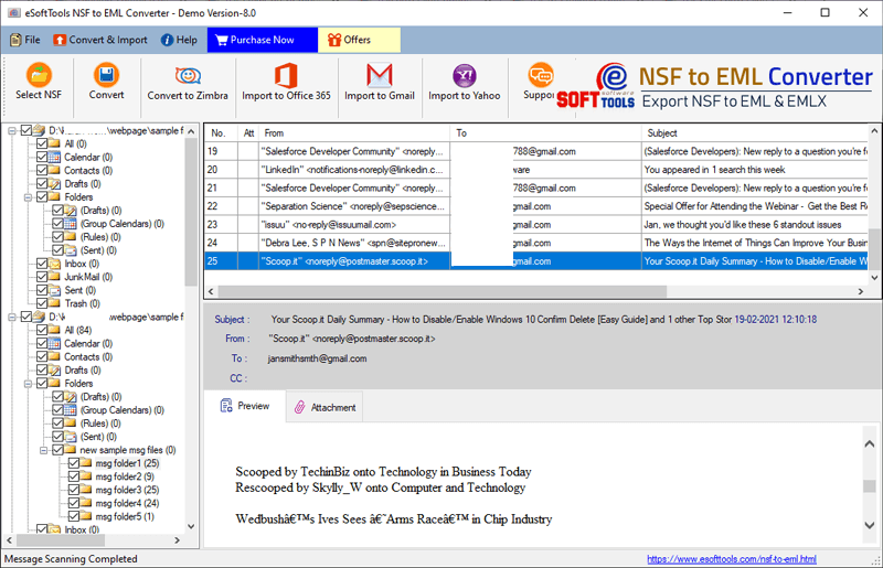 eSoftTools NSF to EML Converter
