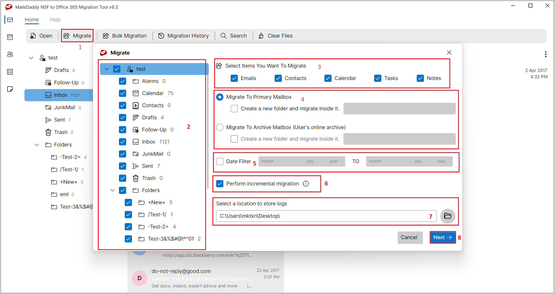 MailsDaddy Lotus Notes to Office 365 Mig