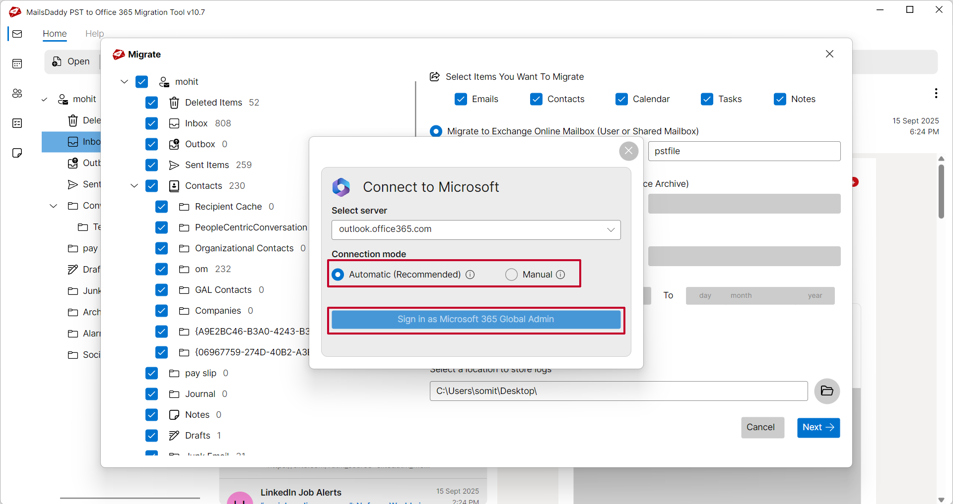 MailsDaddy PST to Office 365 Migration