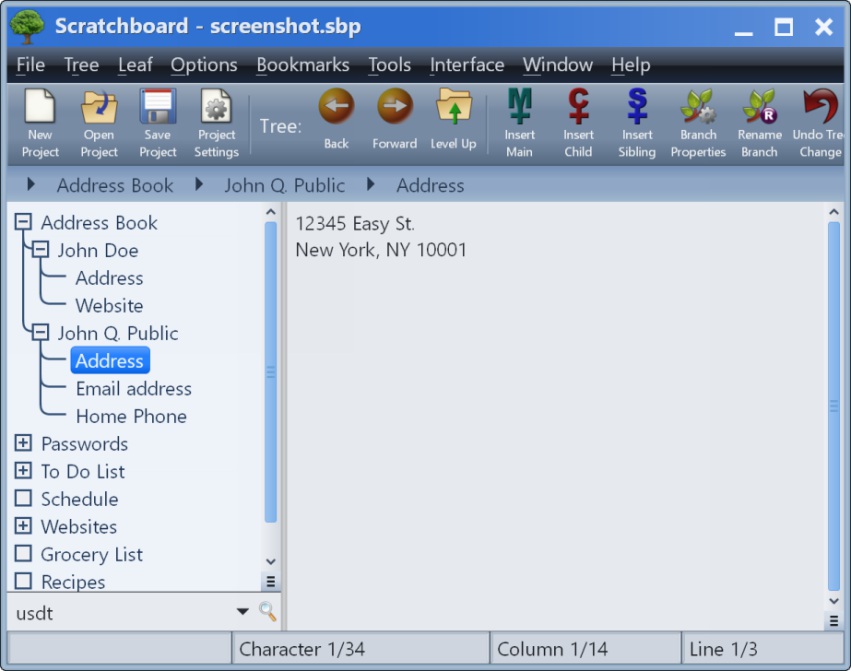 text,editor,tree,personal,productivity,organizer,address,book,utility,forms,clipboard