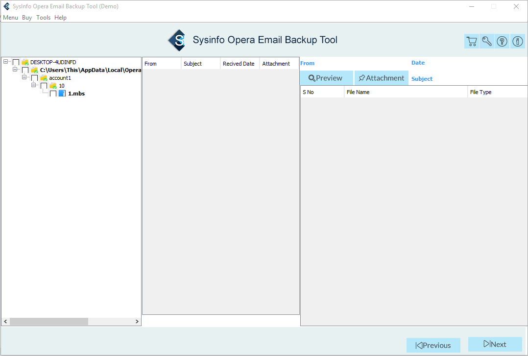 Sysinfo Opera Email Backup Tool
