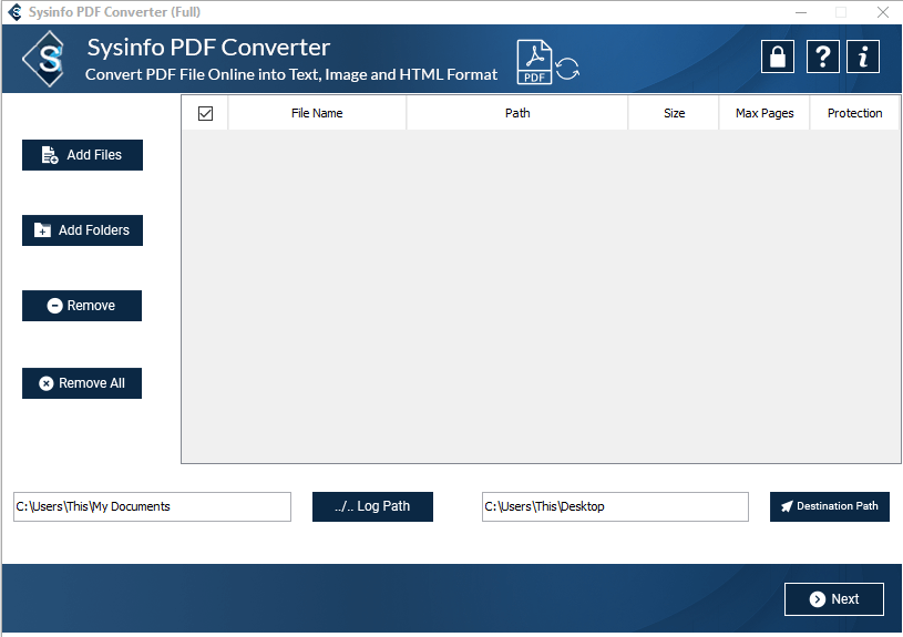Sysinfo PDF Converter Tool