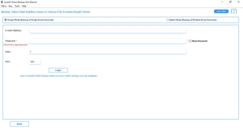 Sysinfo Yahoo to PST Converter