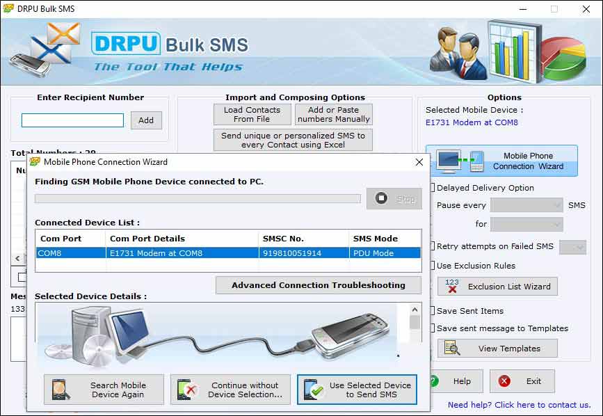 PC to Cell Phone Bulk SMS Tool
