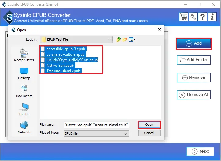 Sysinfo EPUB Converter