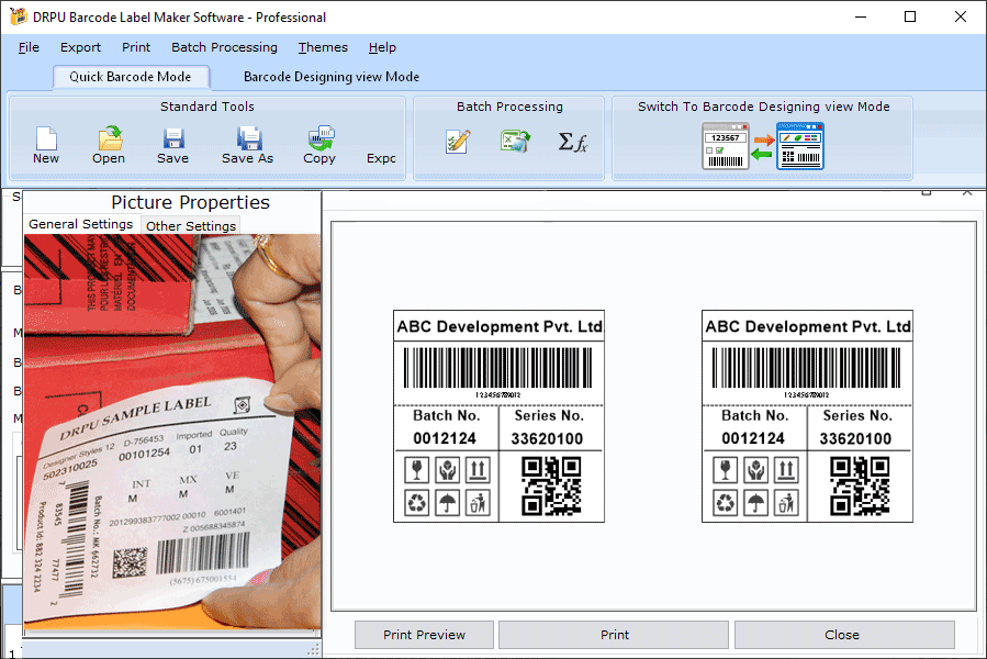 Multiple Barcode Label Maker Software