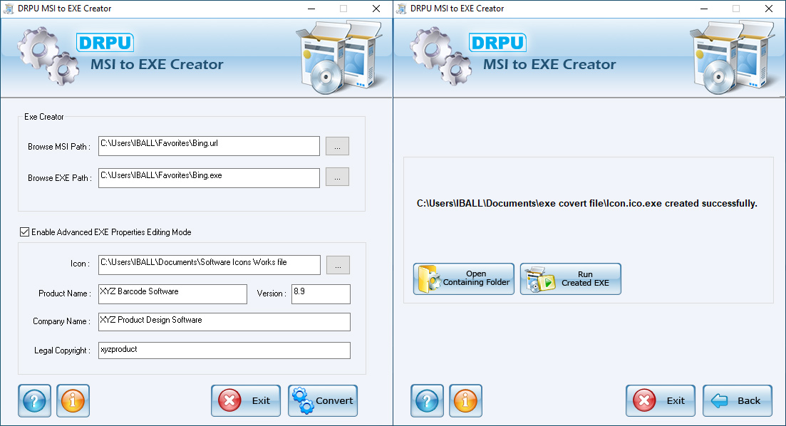 001Micron MSI to EXE Converter