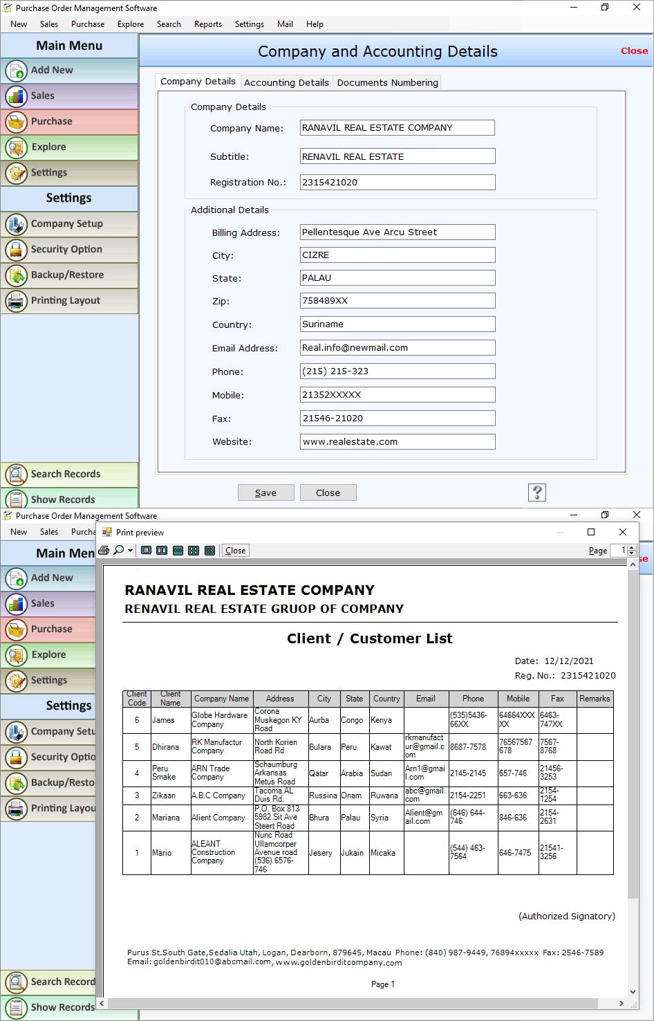 PO Order Form