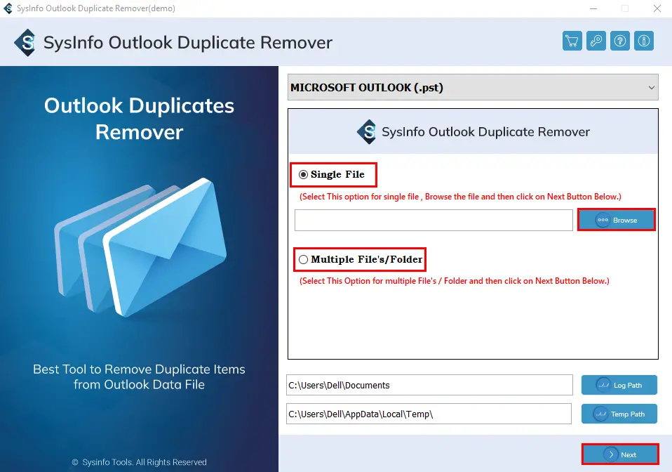 Sysinfo Outlook Duplicate Remover