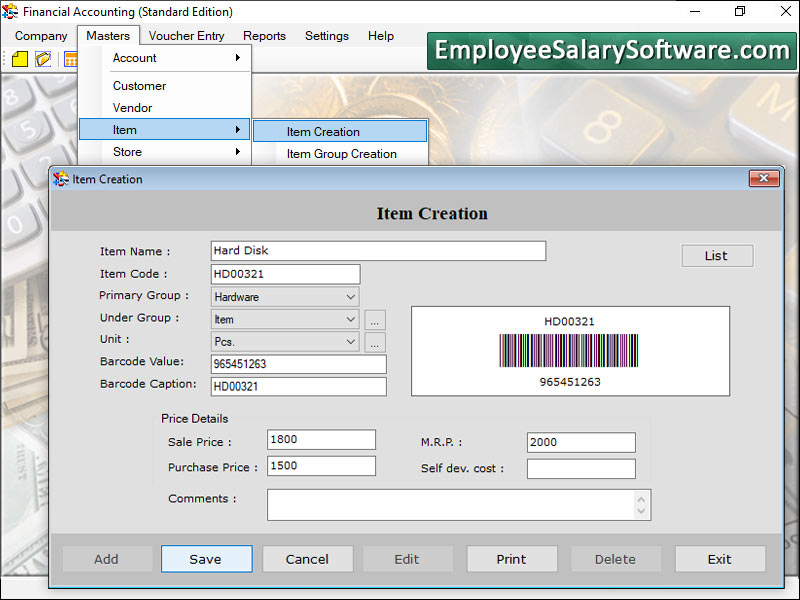 Standard Accounting Software