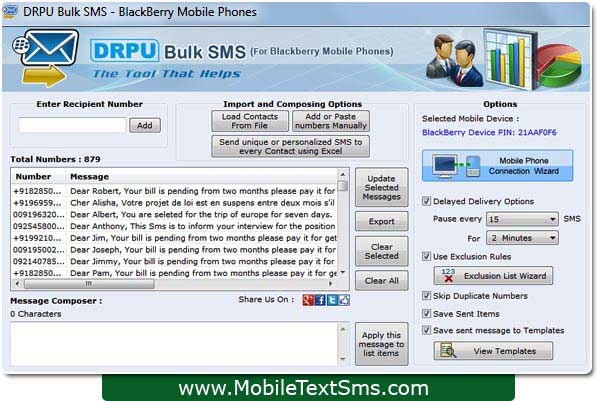 Blackberry Text SMS Software