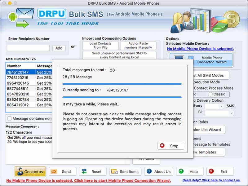 Mac Android Bulk SMS Software