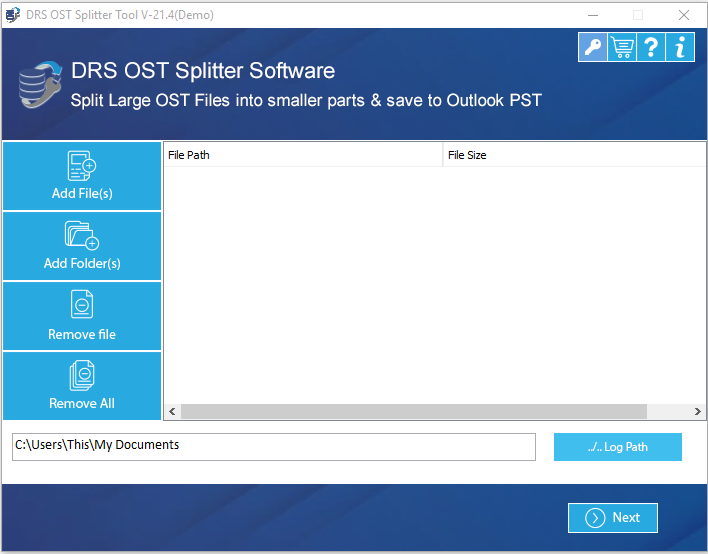 ost splitter, drs ost splitter tool, ost file splitter, split ost, split ost file, split outlook ost file, ost splitter wizard