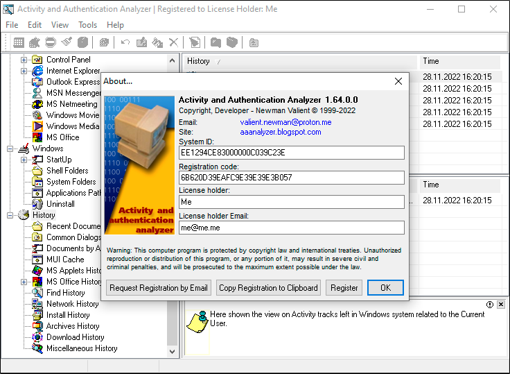 Activity and Authentication Analyzer, aaanalyzer, clean up, criminology, erase, policy enforcement, hide, infringement, internet privacy software, lock computer protect, private, registry, restrictions control, restrict privacy, security