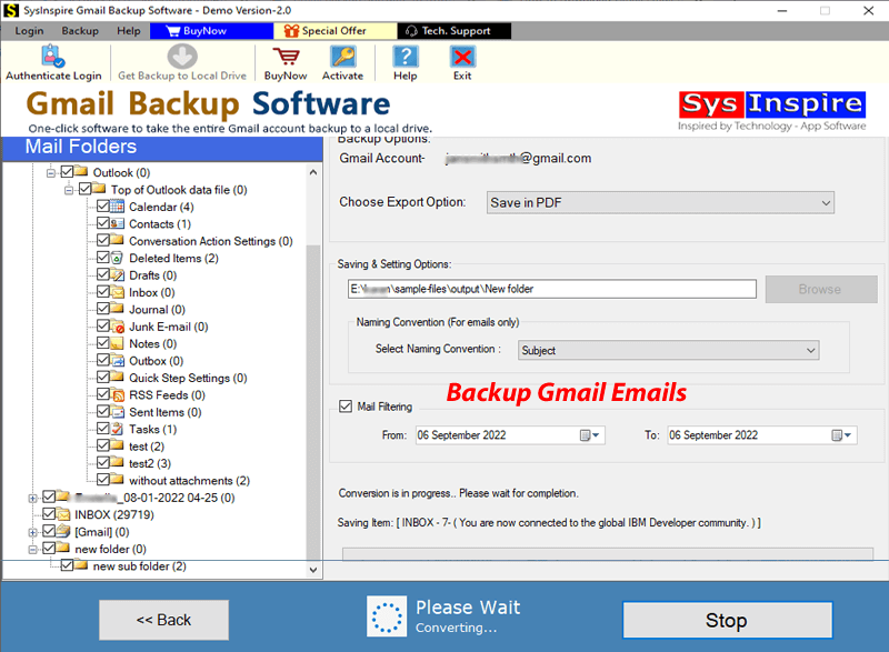 gmail email backup software, take gmail email backup, gmail email backup to pst, backup gmail emails to hard drive